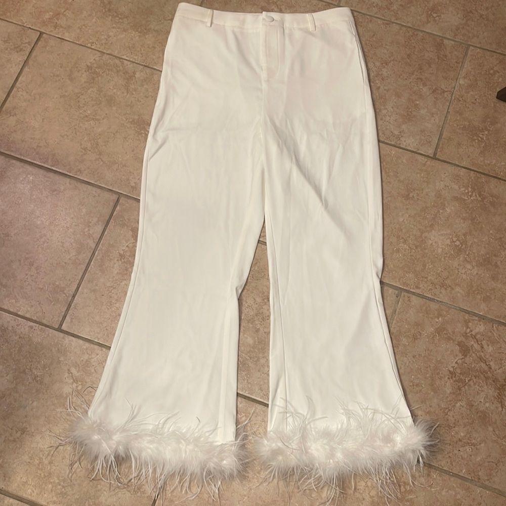 Off white Feathered bottom pants